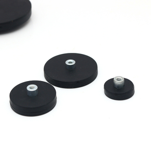 External thread Neodymium rubber coated magnet In stock